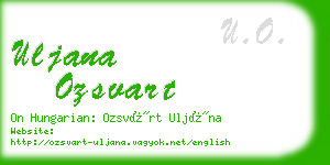 uljana ozsvart business card